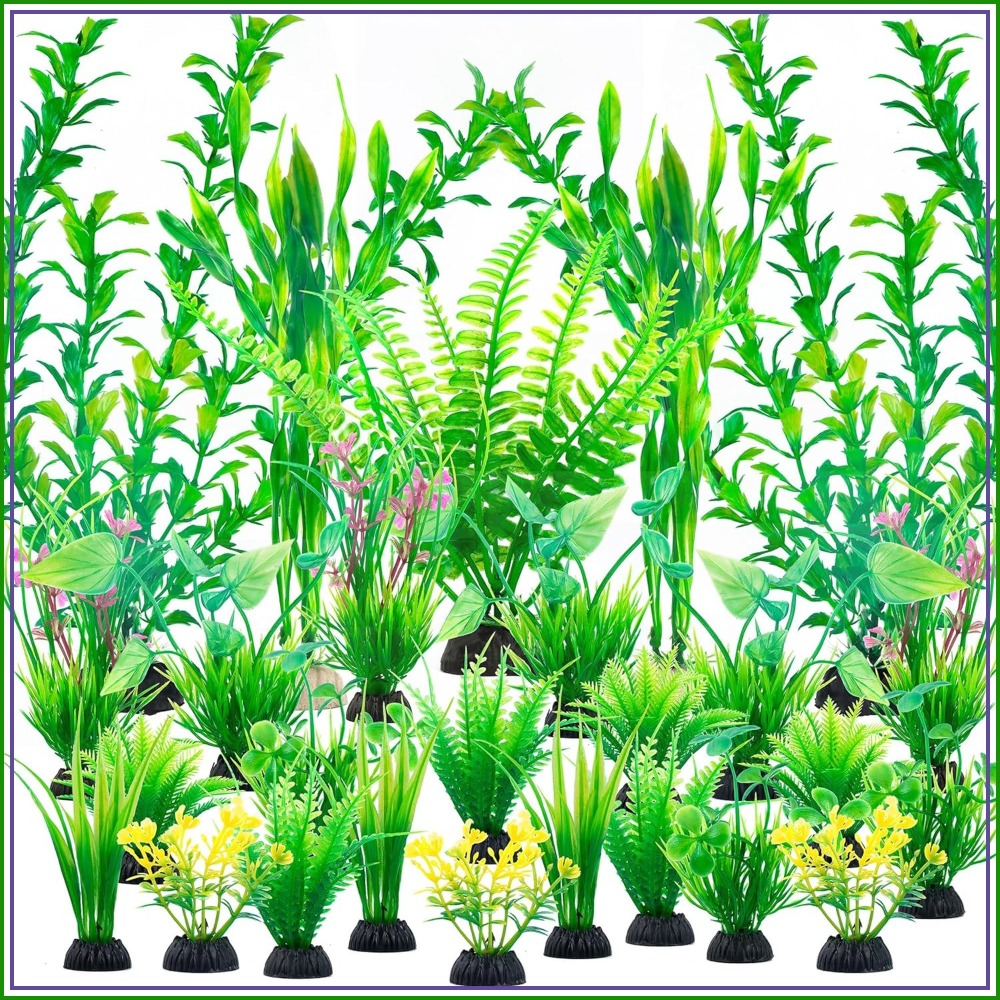 Planted Aquarium Betta - 26 PCS Aquarium Artificial Green Plastic