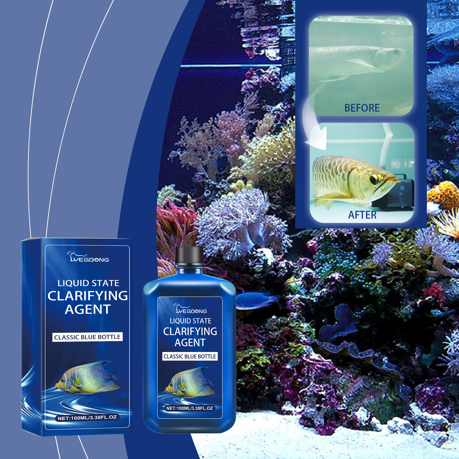 Planted Aquarium Cloudy Water - Aquarium Water Clarifier Agent Clear Algae