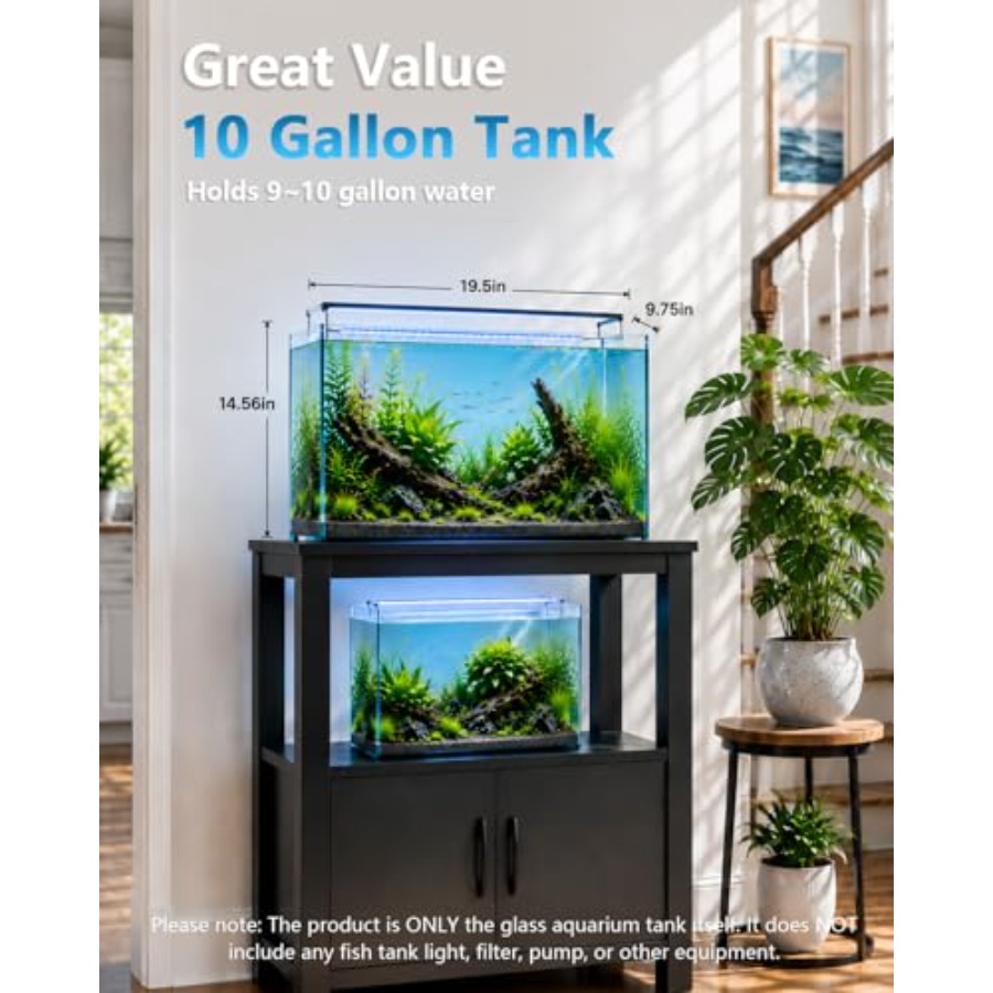 10 Gallon Glass Fish Tank Open - Planted Aquarium Betta avis et prix