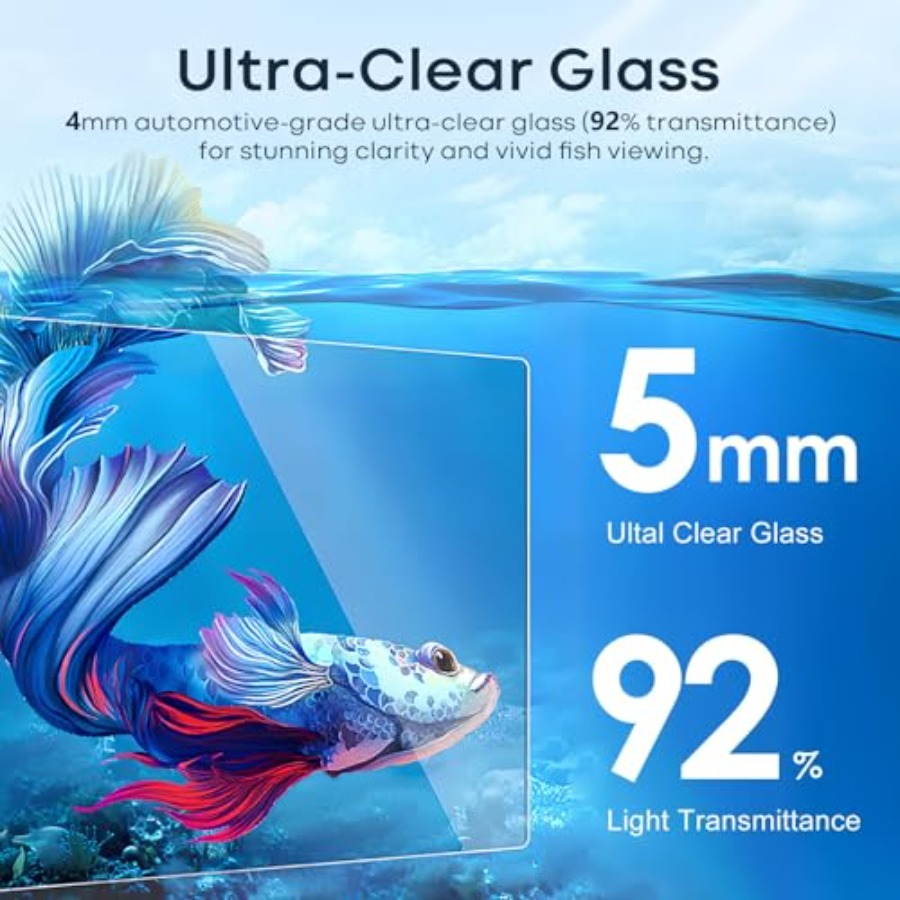 Glass Fish Tank Open-Back Lid  - Planted Aquarium Betta avis et prix