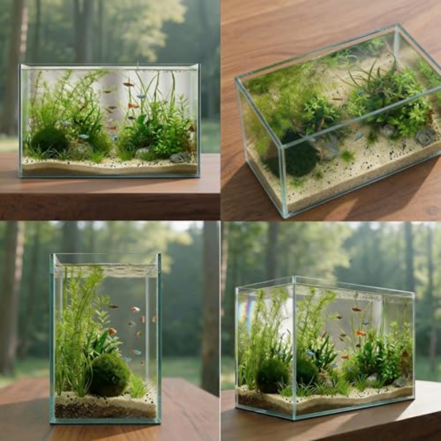 Glass Fish Tank Open-Back Lid  - Planted Aquarium Betta avis et prix