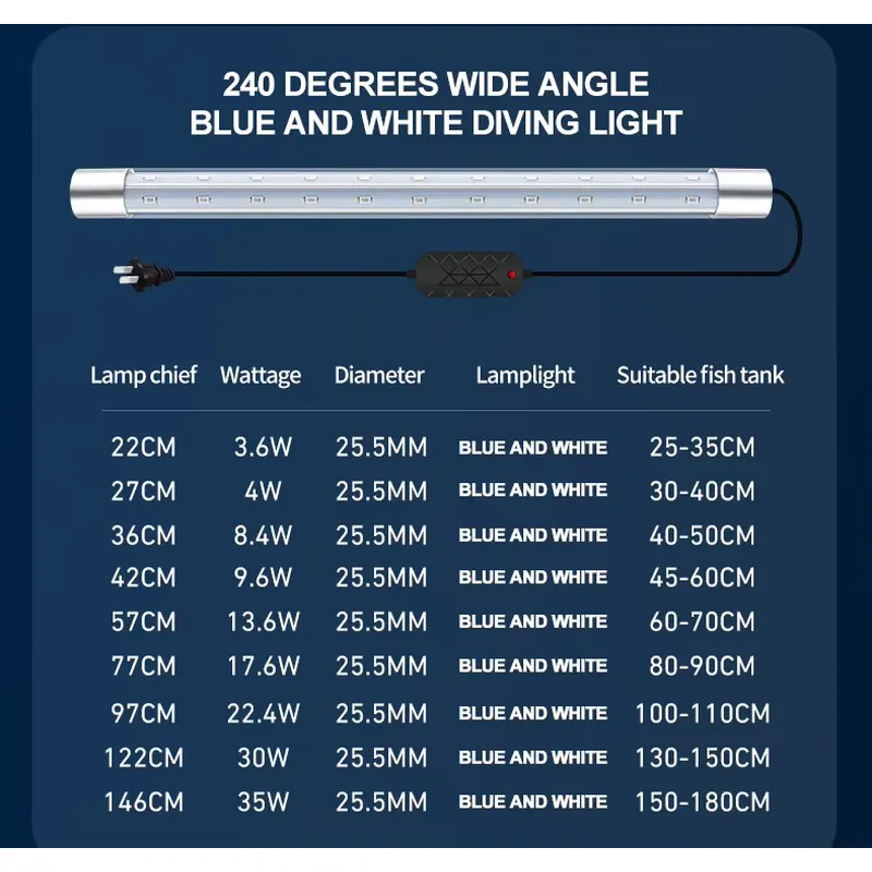 Submersible Full Spectrum LED  - Planted Aquarium Hours avis et prix