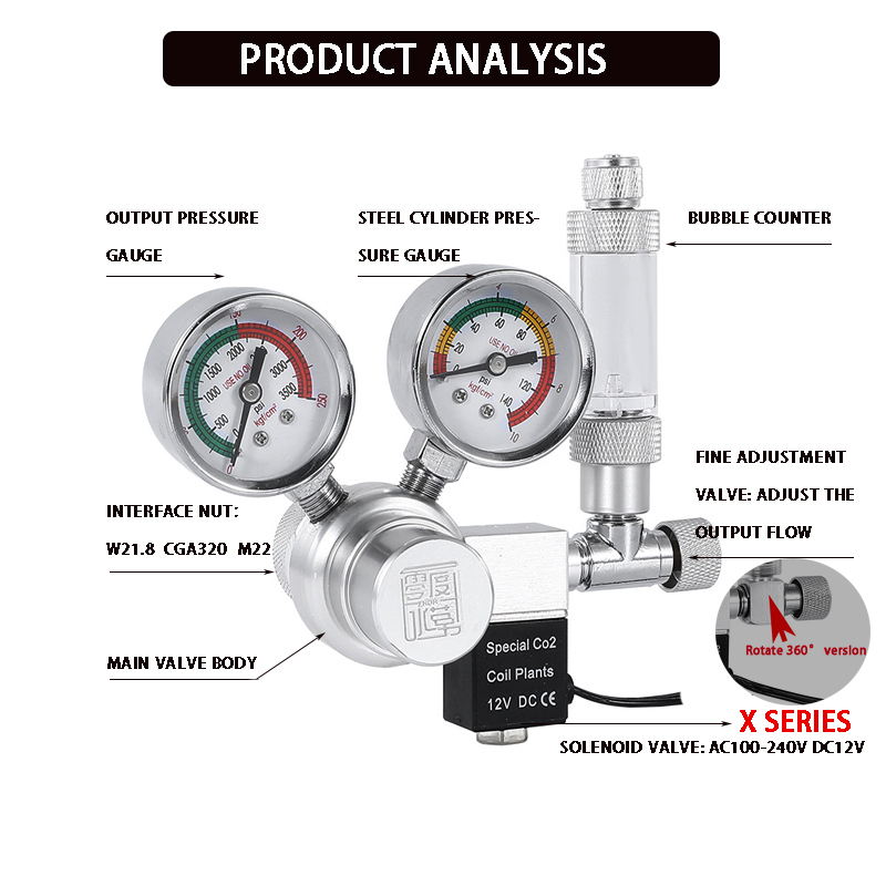 Aquarium CO2 regulator solenoi - Planted Aquarium Co2 System avis et prix
