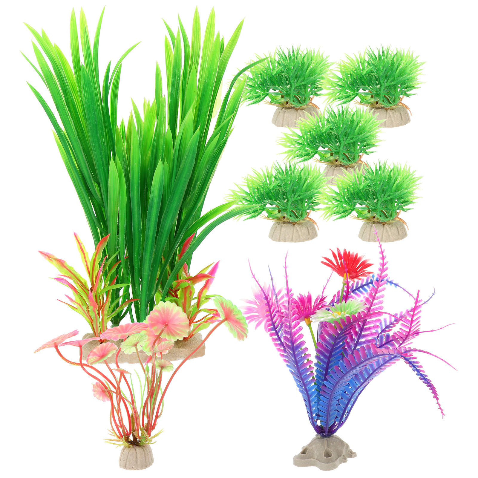 8Pcs Lifelike Plastic Aquatic  - Aquarium Planted Tank Setup avis et prix