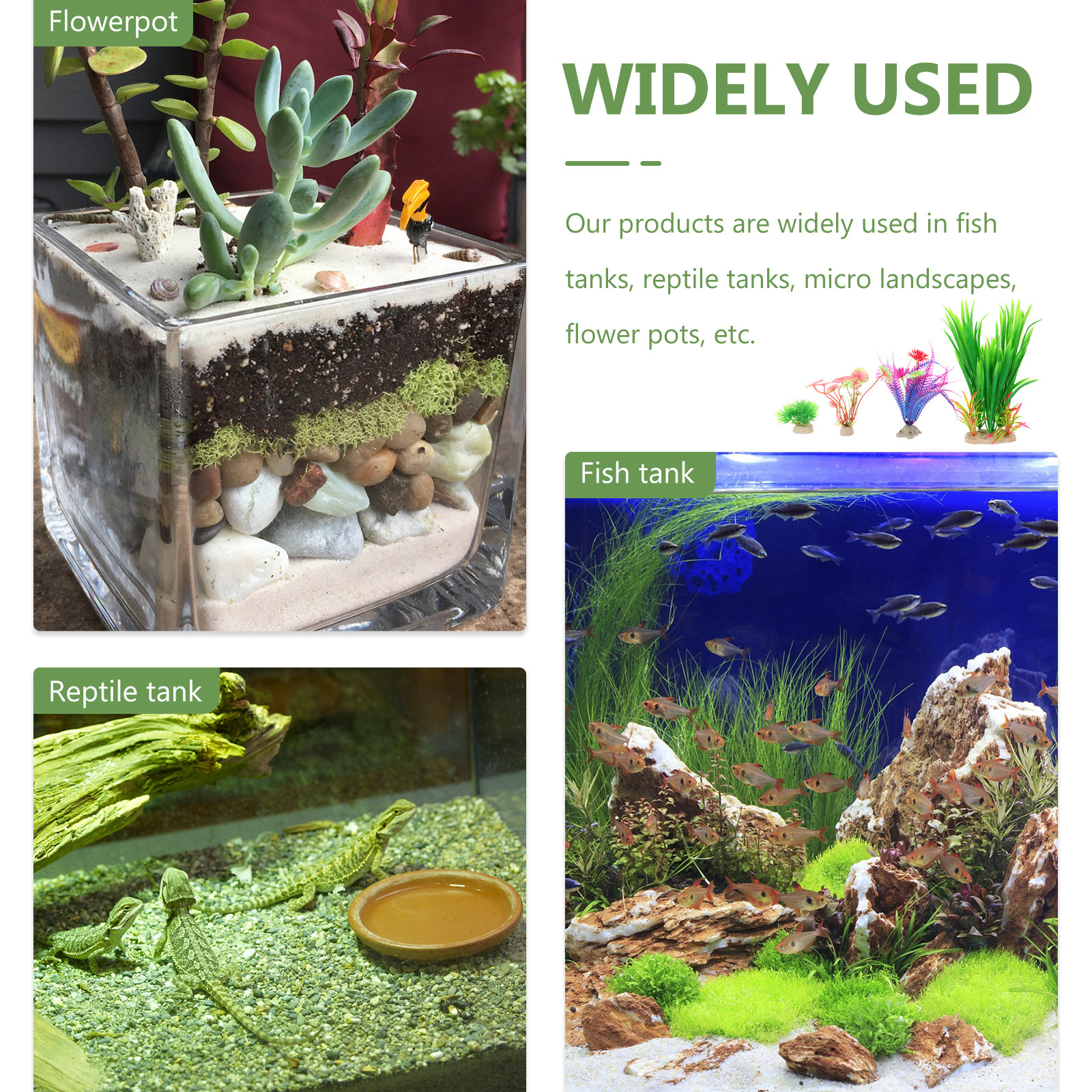 8Pcs Lifelike Plastic Aquatic  - Aquarium Planted Tank Setup avis et prix