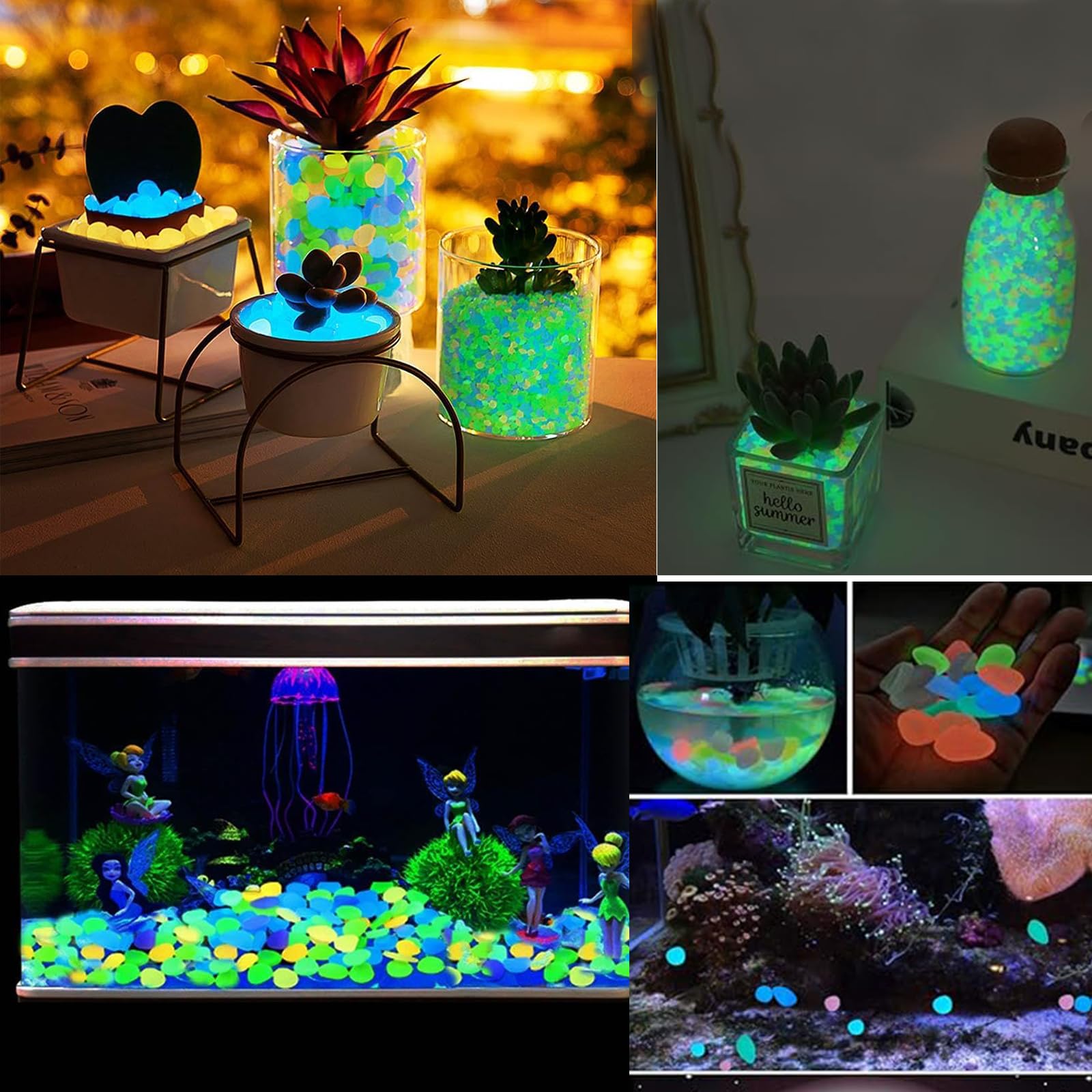 100pcs Glow In The Dark Pebble - Planted Aquarium Hours avis et prix