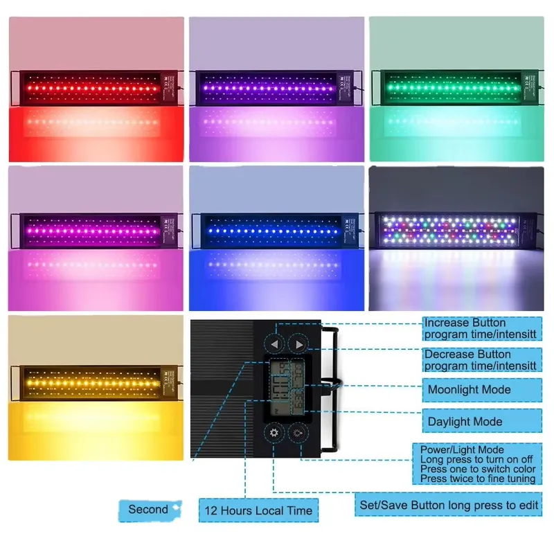 LED Aquarium Light 45cm 24W wi - Planted Aquarium Hours avis et prix